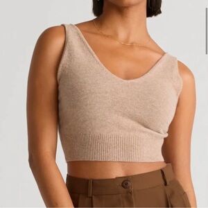 Mongolian Cashmere Cropped Tank Quince large